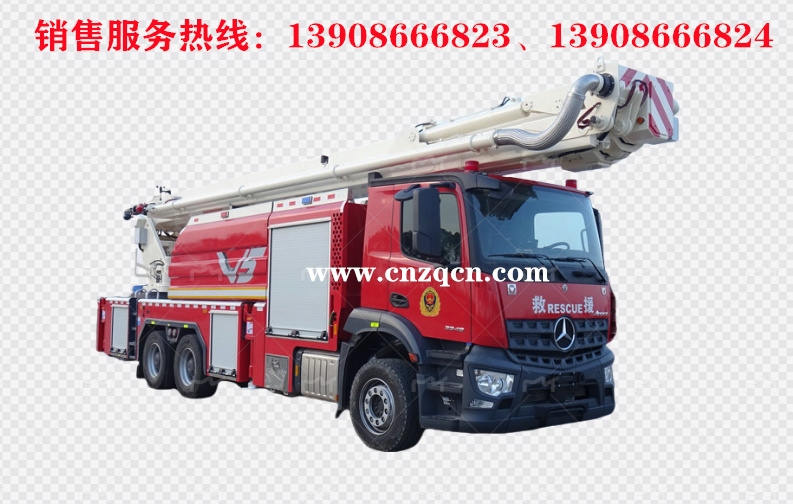 奔馳Arocs后雙橋舉高噴射消防車(chē)