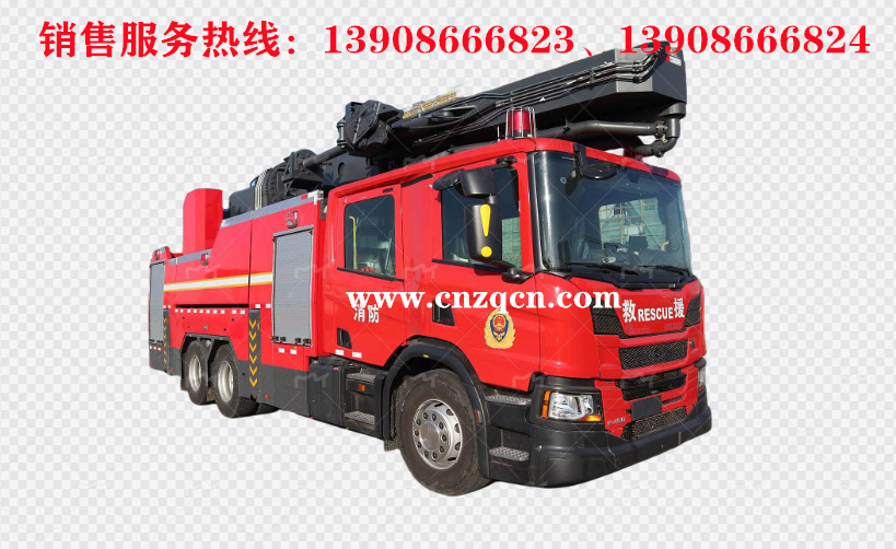 斯堪尼亞scania后雙橋舉高噴射消防車(chē)